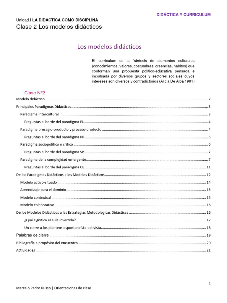 2 Los Modelos Didácticos Teórico | PDF | Plan de estudios | Paradigma