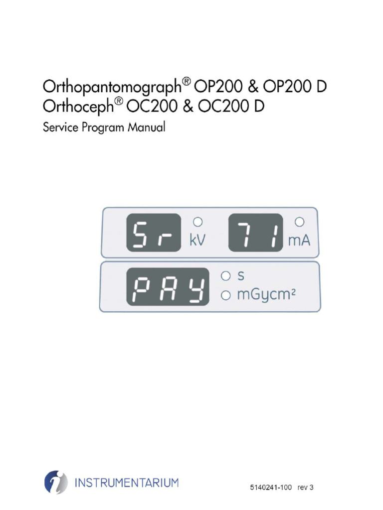 Manual Servicio Orthopantomograph OP200D | PDF