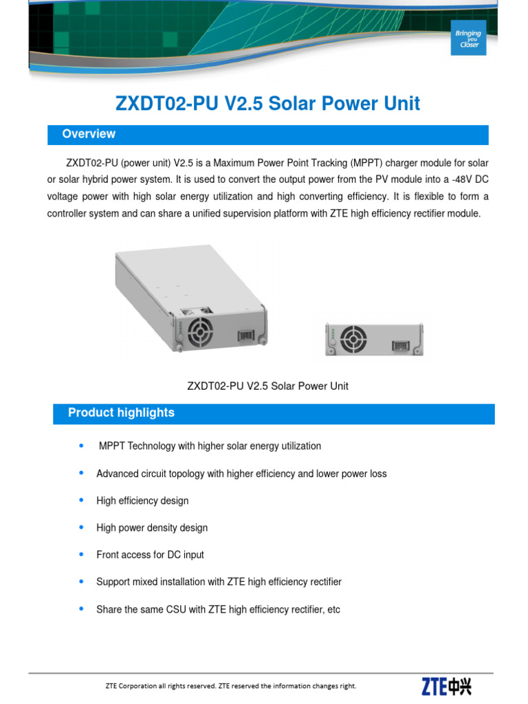 ZTE ZXDT02-PU V2.5 Solar Charger Module | PDF | Technology