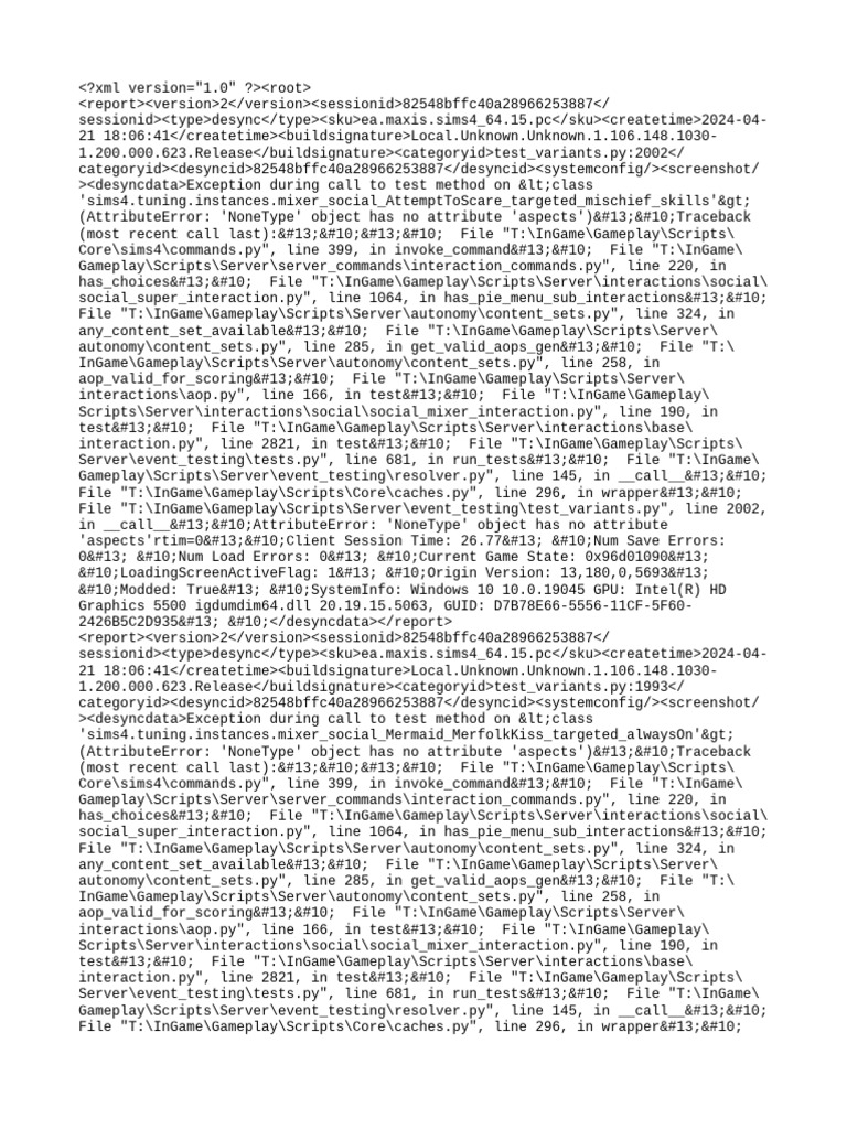 Sims 4 Desync Error Reports Summary | PDF | Graphics Processing Unit ...