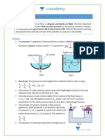 Formula Sheet - Mechanical Properties of Fluids