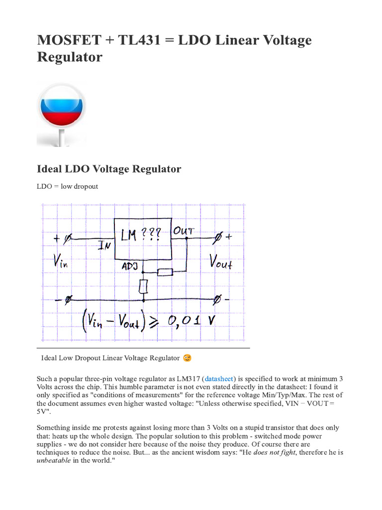 MOSFET + TL431 LDO Linear Voltage Regulator | PDF