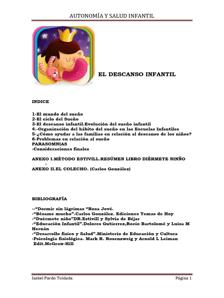 Descanso y sueño en la infancia | PDF | Dormir | Movimiento rápido del ...