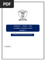 Term 1 Algebra & Equations Grade 11 2024 - FD. - 115130