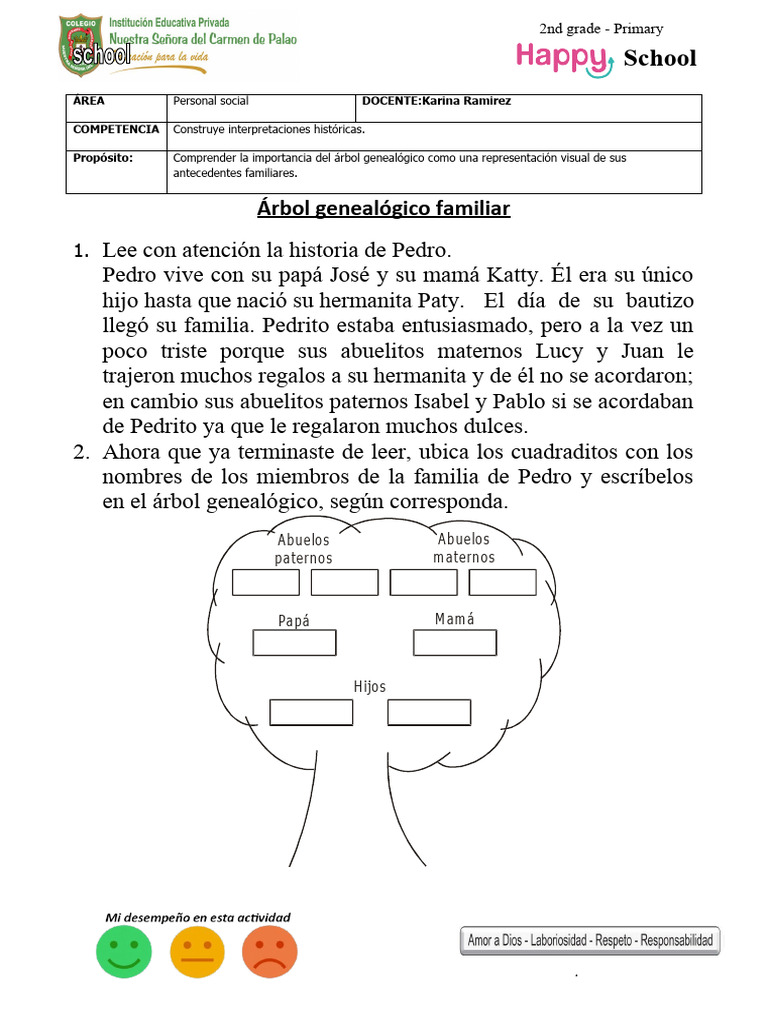 Actividad de Árbol Genealógico para Niños | PDF