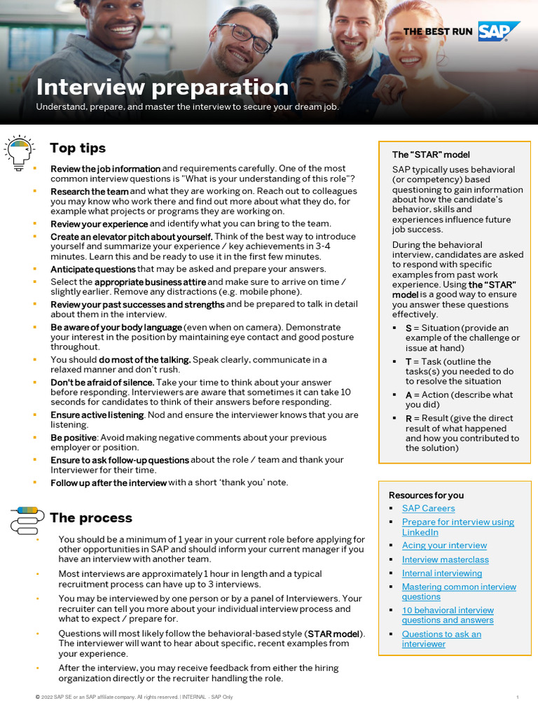 Interview Preparation FINAL | PDF | Job Interview | Recruitment