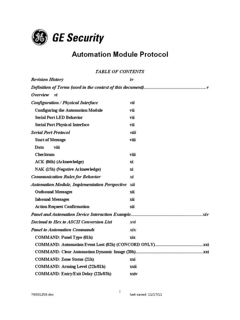 Automation Module Protocol PDF Ascii Transmission Control Protocol
