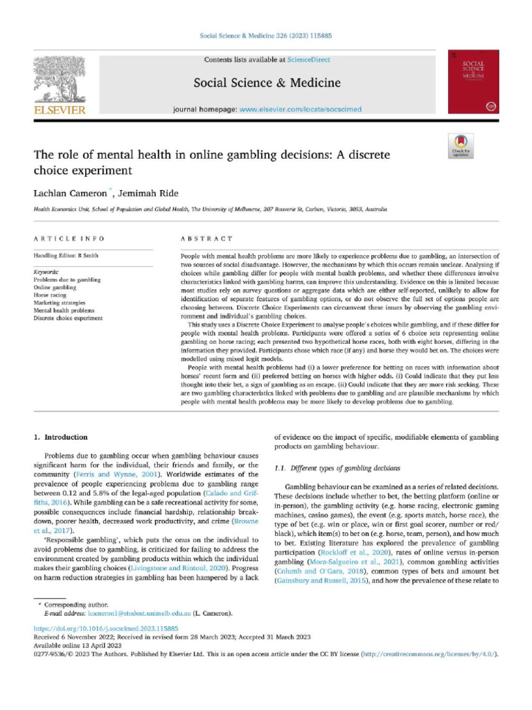 Social Science & Medicine | PDF | Gambling | Risk