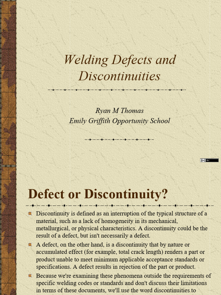 Welding Defects and Discontinuities PDF