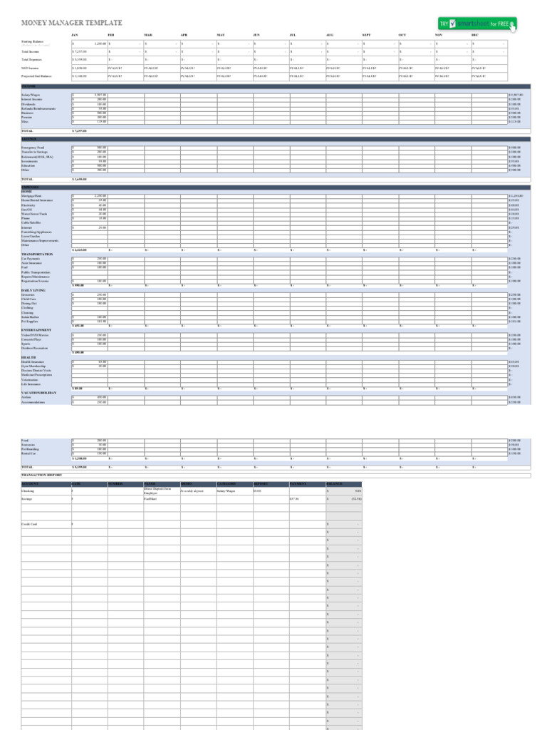 IC Money Manager Template 8540 | PDF | Economies