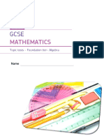 Algebra Foundation Topic Test