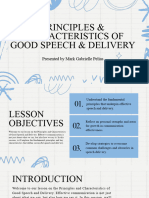 Principles & Characteristics of Good Speech & Delivery