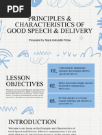 Principles & Characteristics of Good Speech & Delivery