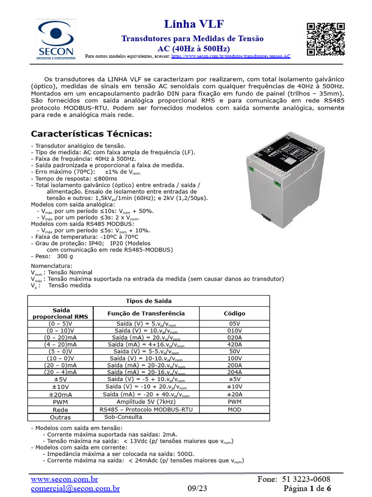 Transdutores de Tensão AC VLF | PDF | Rede de computadores ...