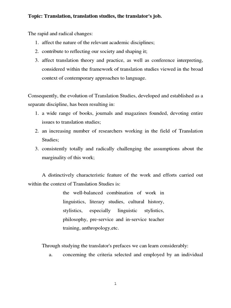 Evolution of Translation Studies | PDF | Translations | Linguistics
