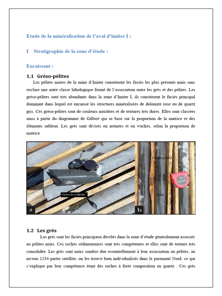 Minéralisation et Stratigraphie d'Imiter I | PDF | Grès | Argent
