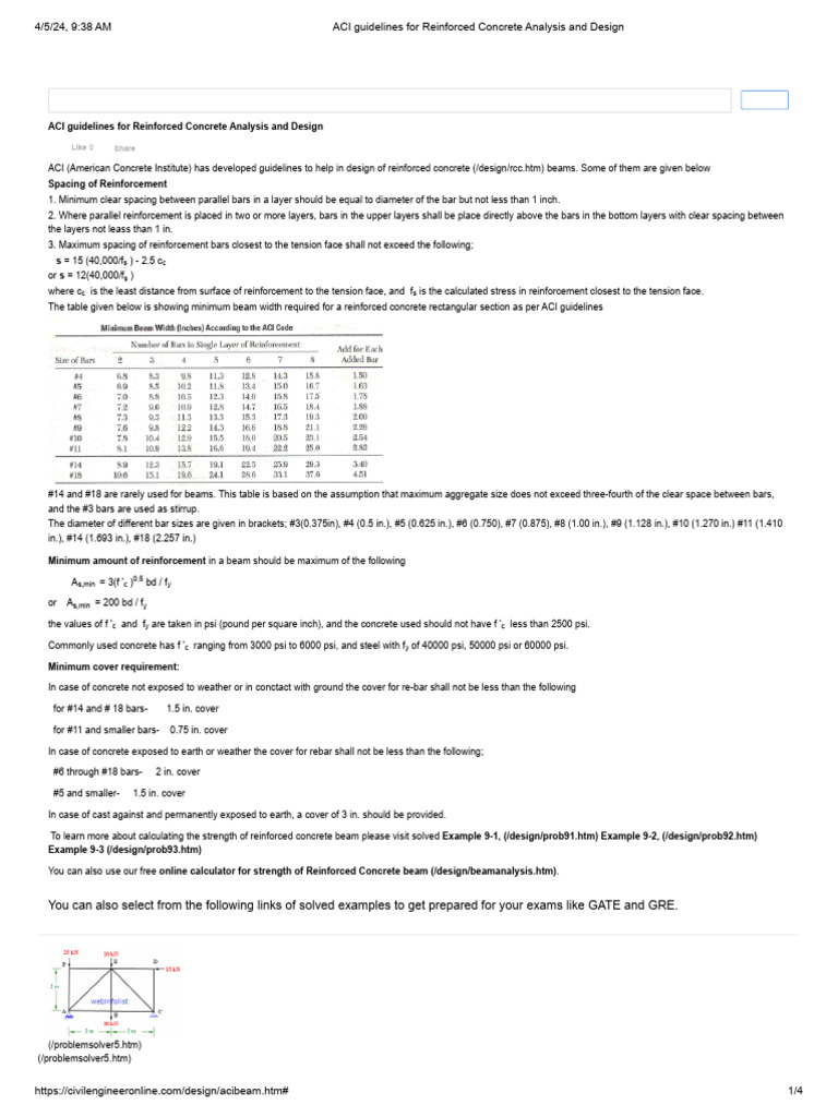 ACI guidelines for Reinforced Concrete Analysis and Design PDF