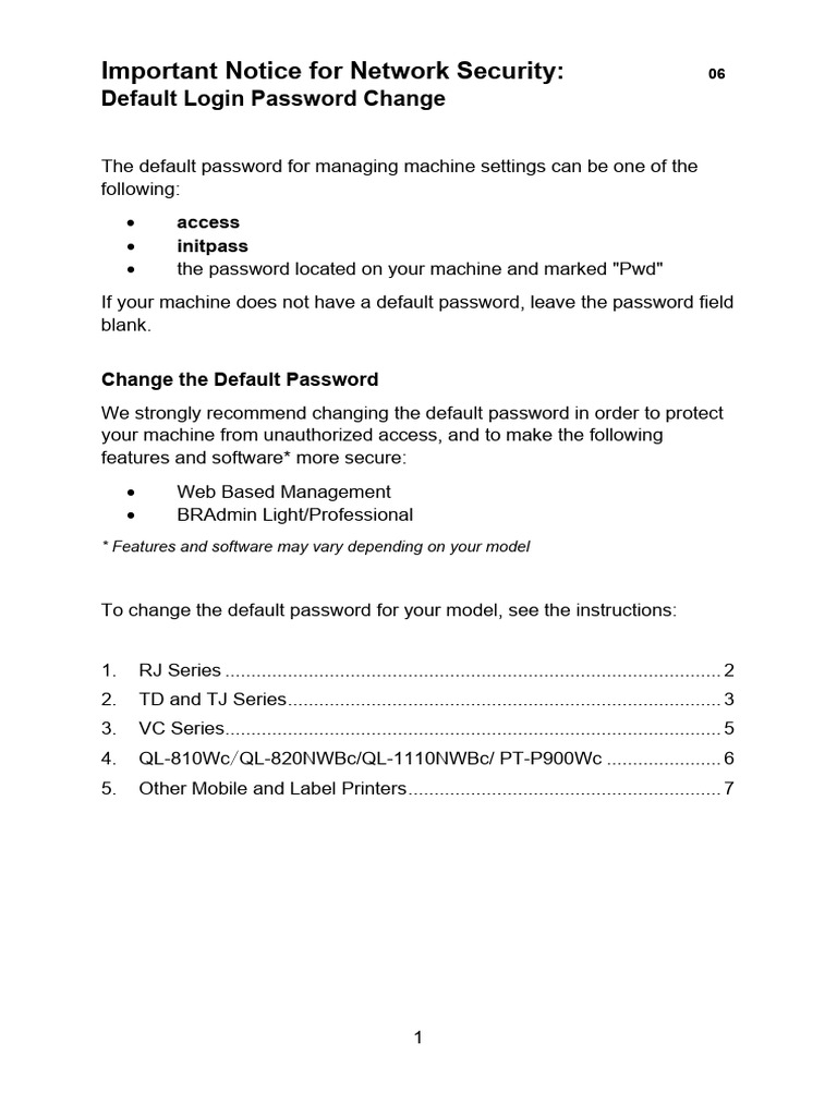 Change Default Printer Password Guide | PDF | Password | File Transfer ...