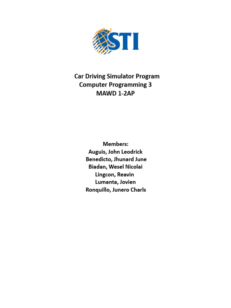 Car Driving Simulator Overview | PDF | Class (Computer Programming ...