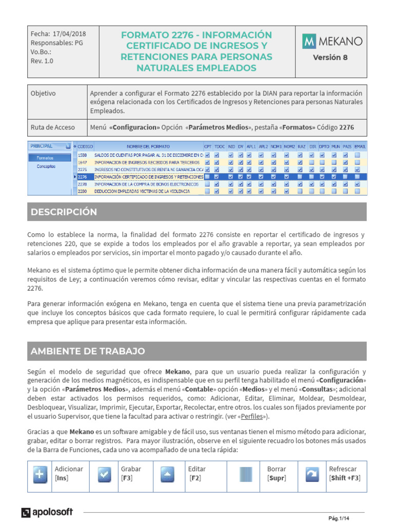 Configuración del Formato 2276 | PDF | Ventana (informática) | Archivo ...