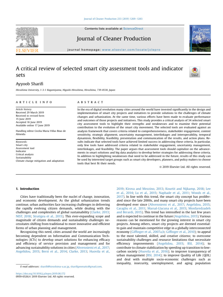 Critical Review of Smart City Assessment Tools | PDF | Sustainability ...