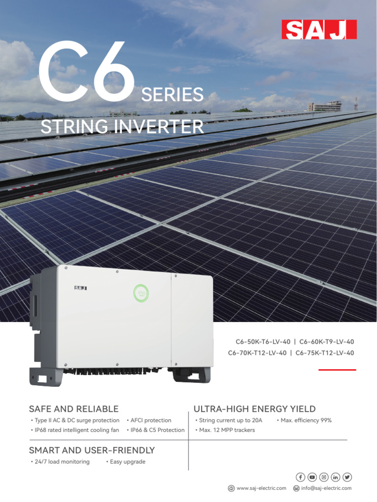 C6-75K-T12-LV-40 Inverter Overview | PDF | Alternating Current | Power ...