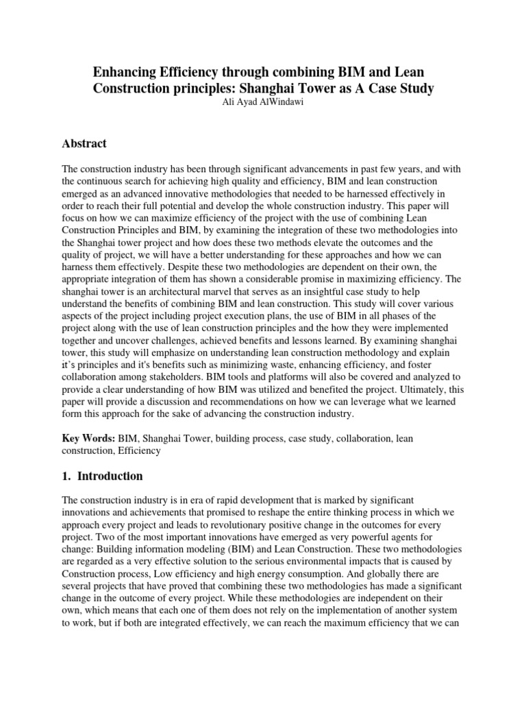 BIM and Lean in Shanghai Tower Project | PDF | Building Information ...