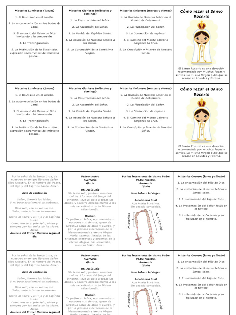 Triptico SAnto Rosario Verdadero | Descargar gratis PDF | María, madre ...