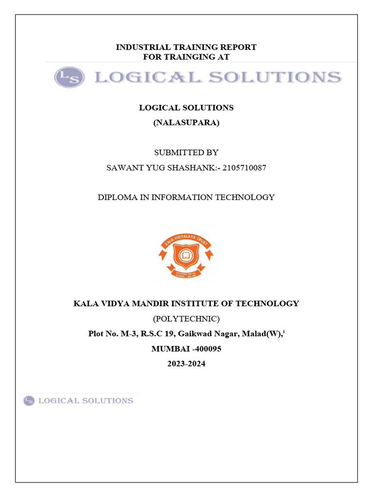 INDUSTRIAL - TRAINING - REPORT (1) (1) - Yug (1) (1) EDITTED | PDF ...