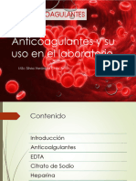 Clase 4 Anticoagulantes y Su Uso en El Labratorio Clinico