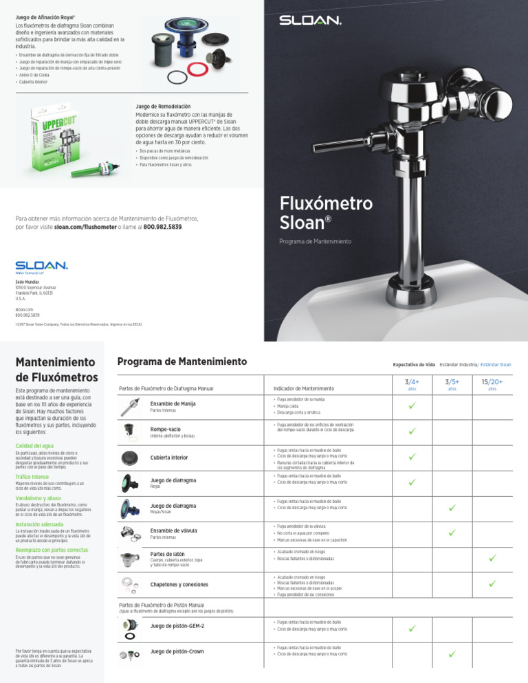 Sloan-Flushometer-Maintenance - Repuestos | PDF