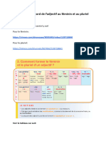 FICHE L’accord de l’adjectif au féminin et au pluriel 6° 2021 - Documentos de Google