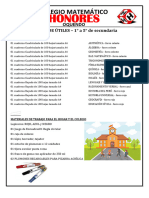 Formato de Lista de Útiles Secundaria 2023