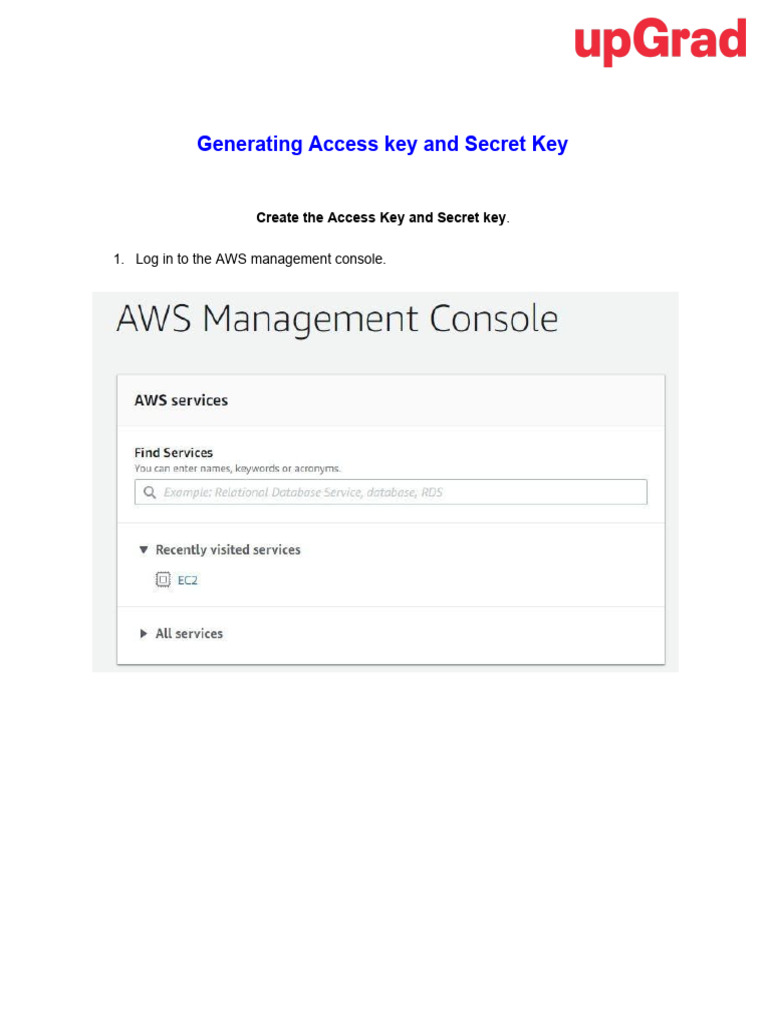 AWS Access Key and Secret Key Setup | PDF | Computers
