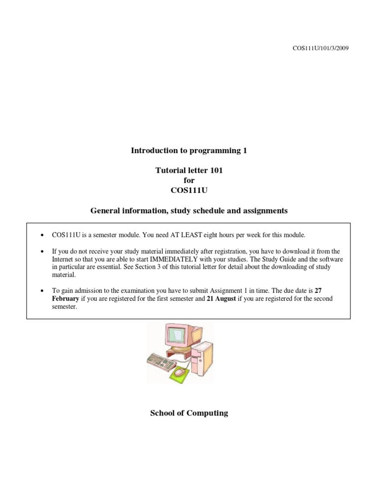 COS111u Tut 101 - 3 (2009) | PDF | Computer Programming | Control Flow