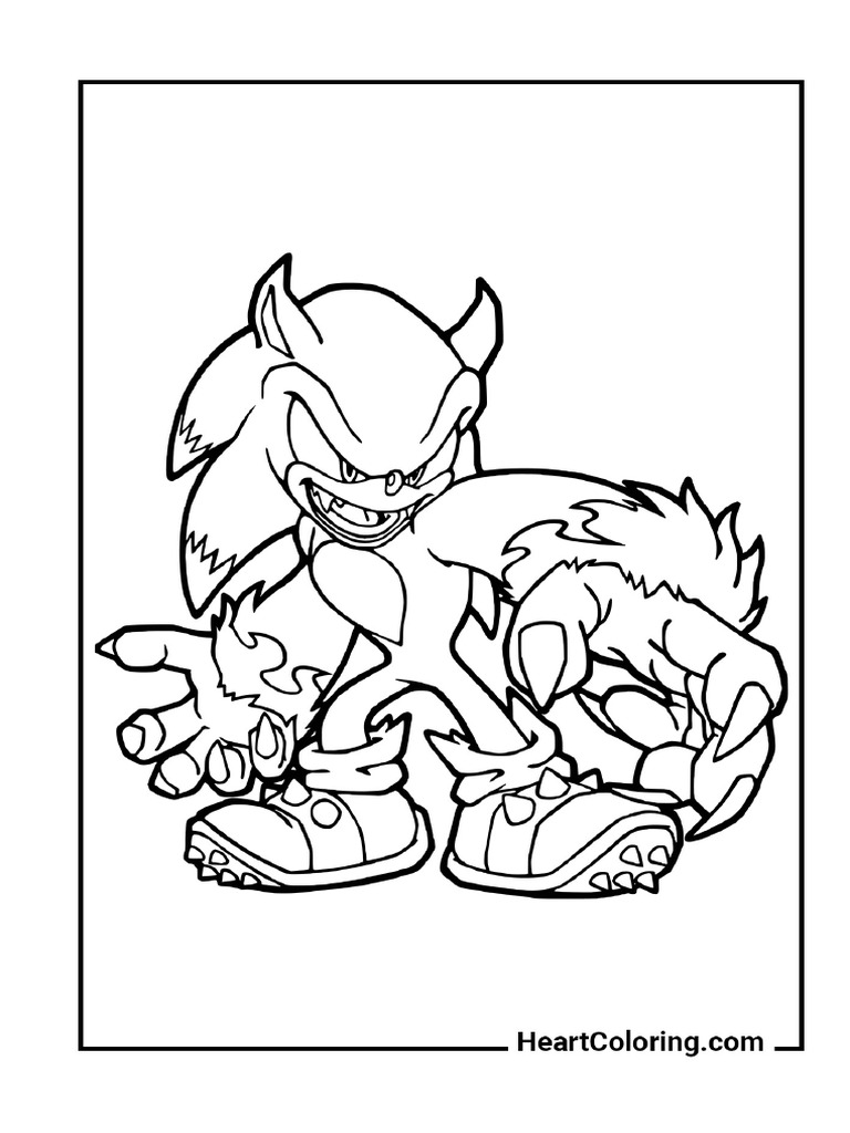 2050 8 Sonic The Werehog Sonic The Hedgehog Coloring Pages PDF