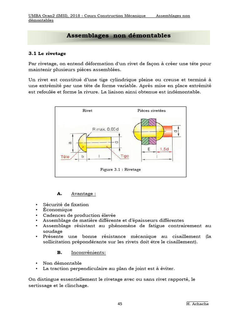Techniques de Rivetage en Mécanique | PDF | Rivet | Ingénierie des ...