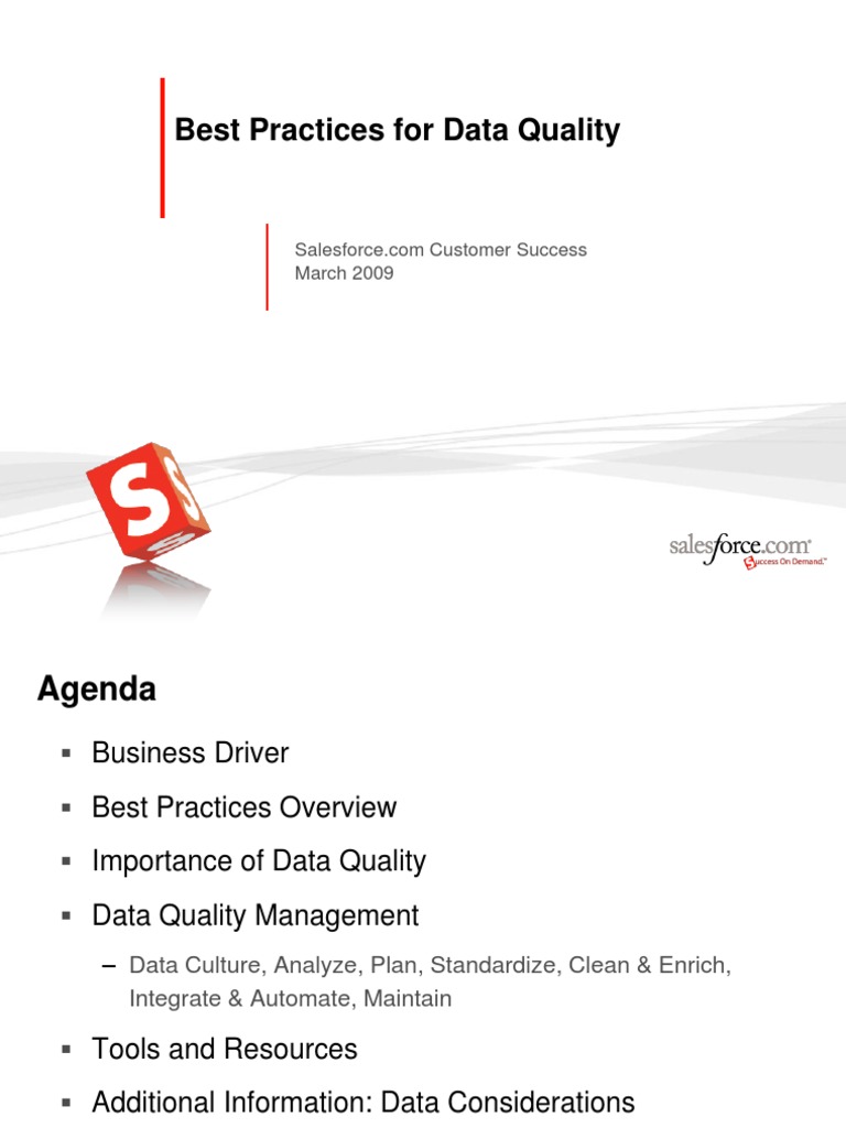 Data Quality Management Best Practices | PDF | Salesforce.Com | Data ...