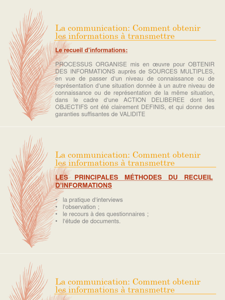 Méthodes de recueil d'informations efficaces | PDF | la communication ...