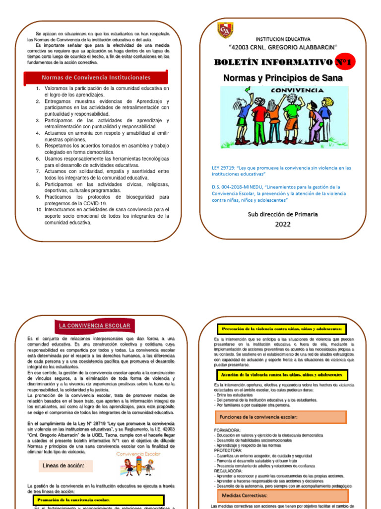 Normas de Convivencia Escolar 2022 | PDF | Escuelas | Aprendizaje
