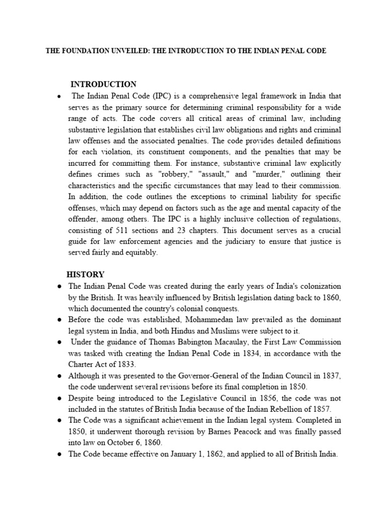 Indian Penal Code Final Pdf Crimes Crime Violence