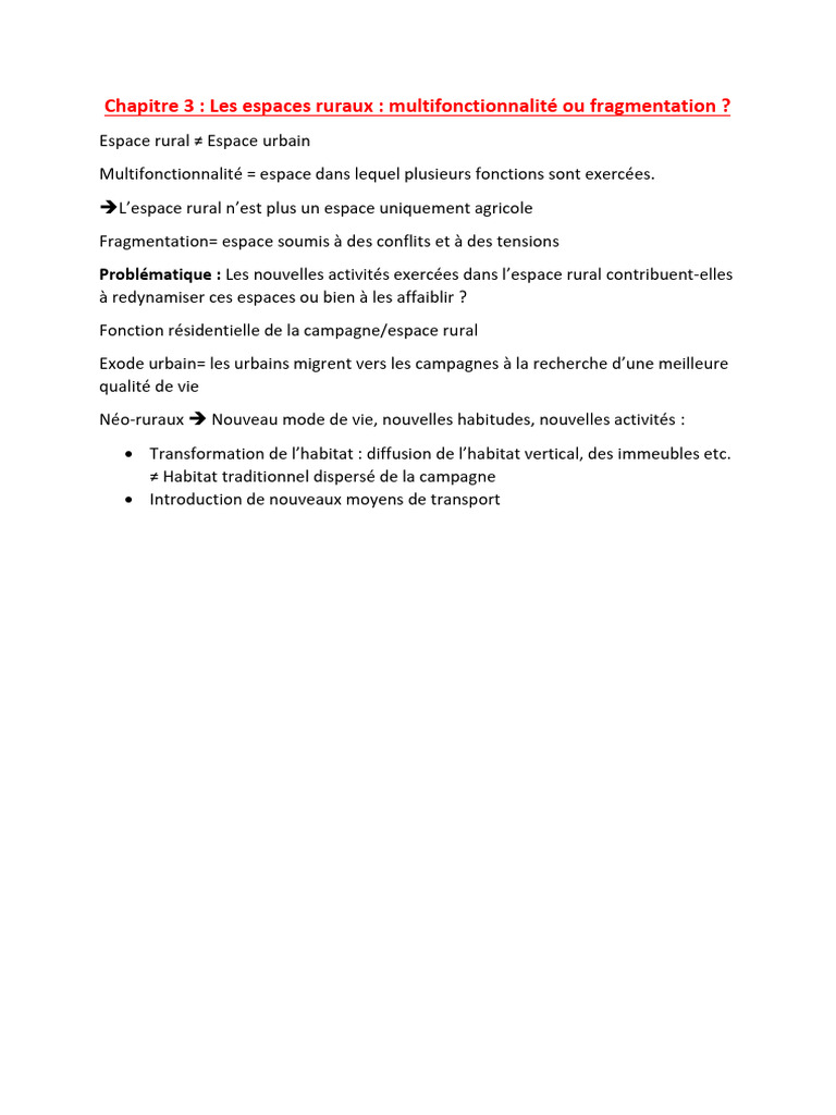 Multifonctionnalité des espaces ruraux | PDF | Zone rurale | Agriculture