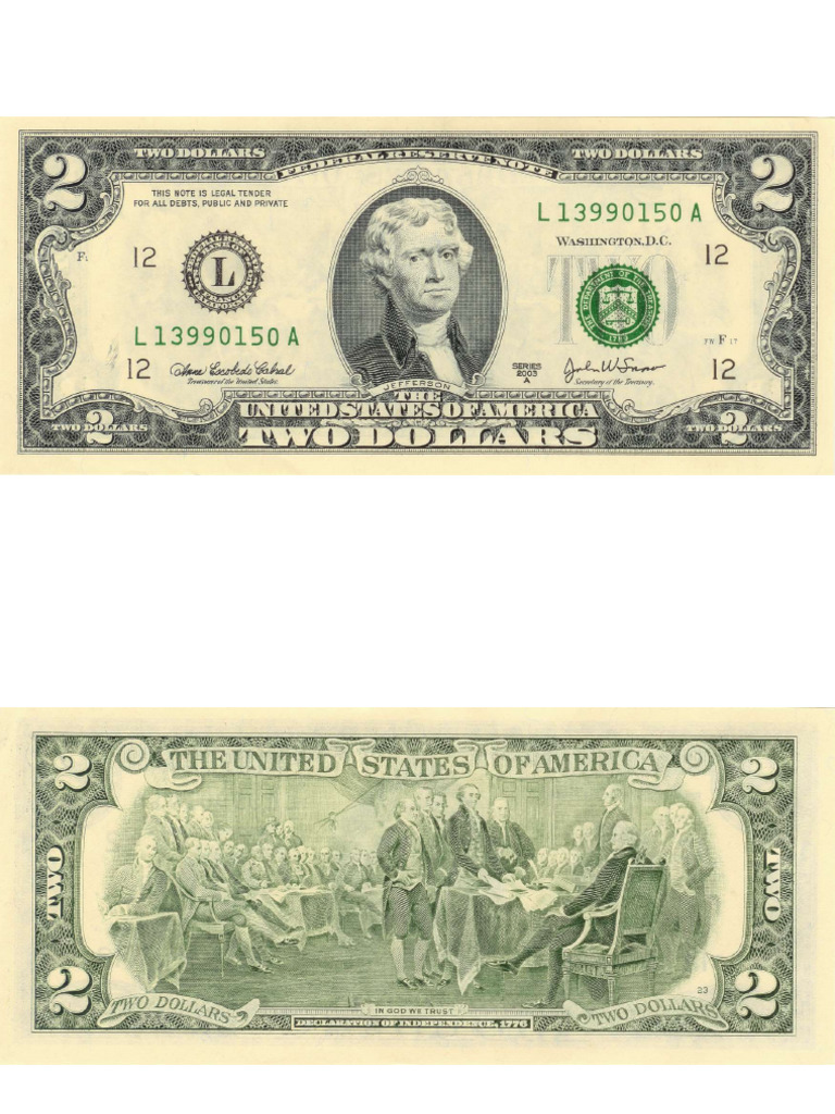 Billete de 2 Dolares Estados Unidos | PDF
