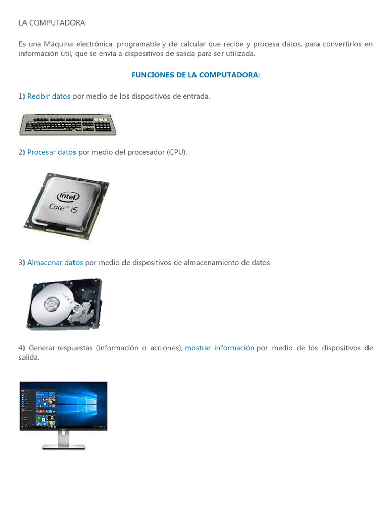 Funciones y Partes de una Computadora | PDF | Hardware de la ...