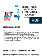 LESSON FOUR Media and Information Sources