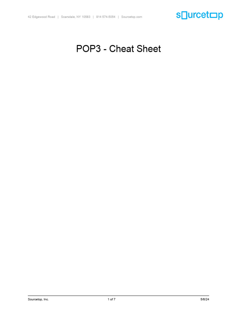 Pop3 cheat sheet v1 pdf