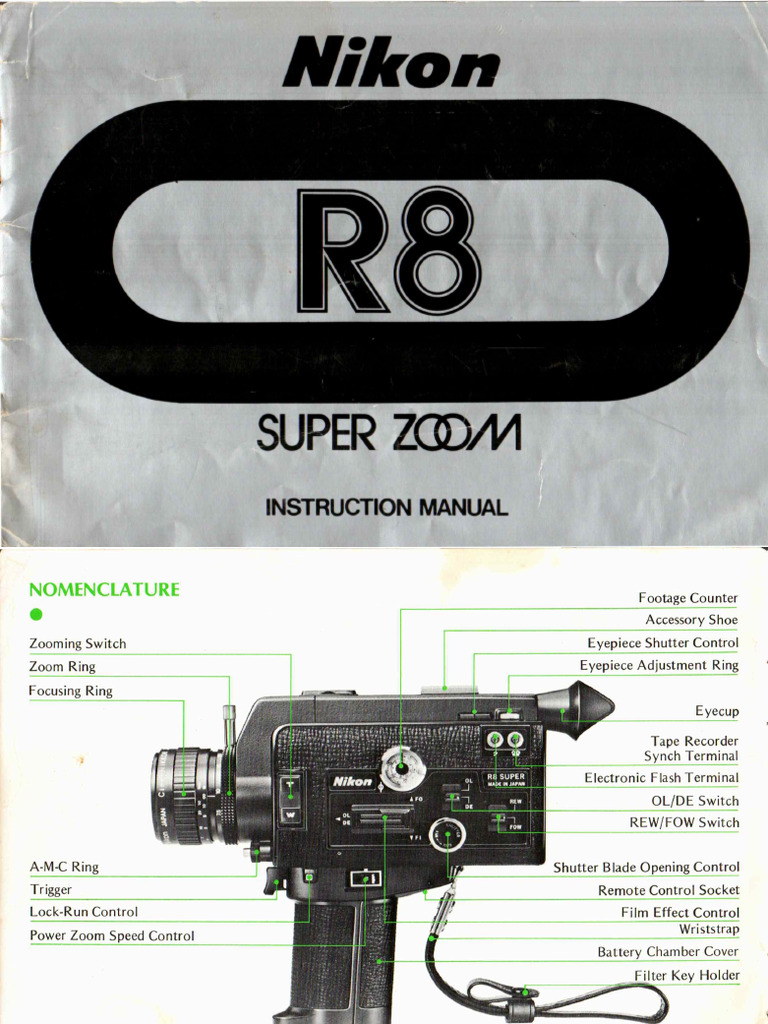 Nikon R8 Instruction Manual - English | PDF | Shutter Speed