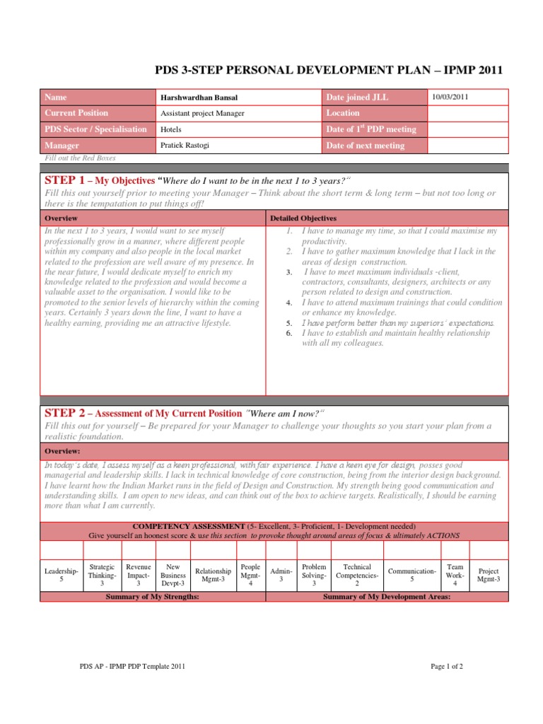 Pds AP - Ipmp PDP Template 2011 | PDF | Communication | Leadership