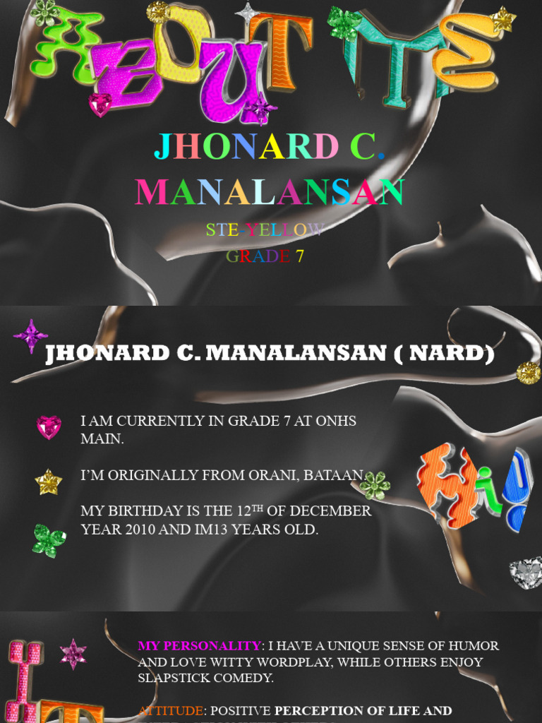Grade 7 Student Profile: Jhonard Manalansan | PDF