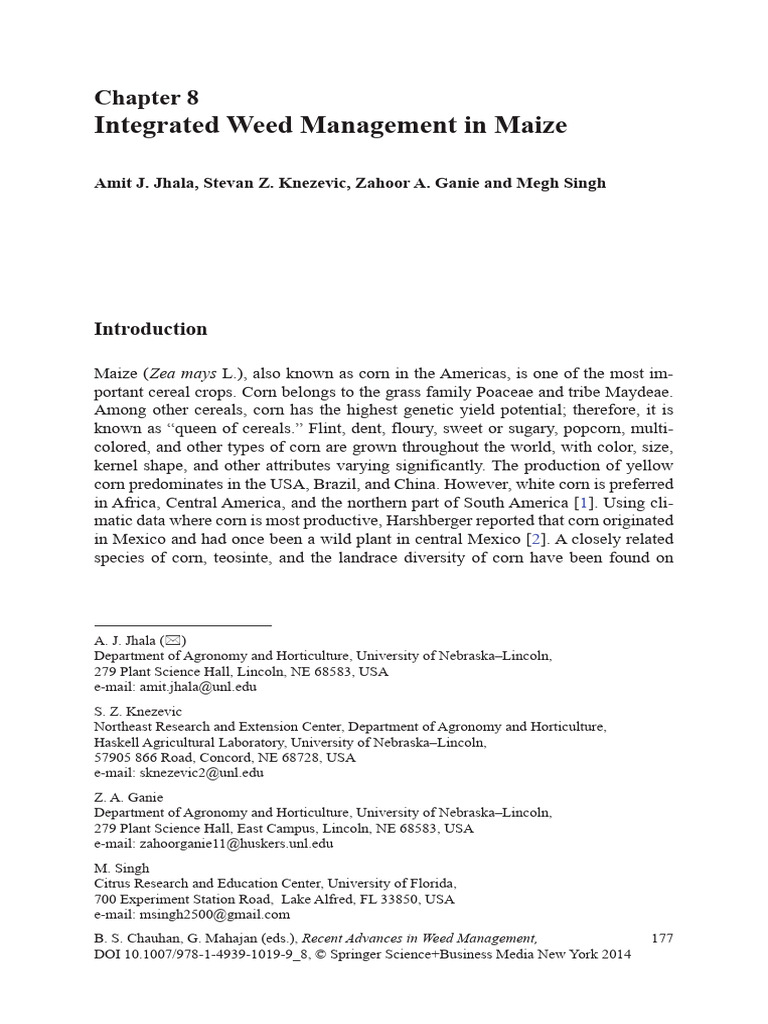 Integrated Weed Management in Corn | PDF | Crop Rotation | Herbicide